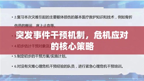 突發(fā)事件干預(yù)機(jī)制，危機(jī)應(yīng)對的核心策略