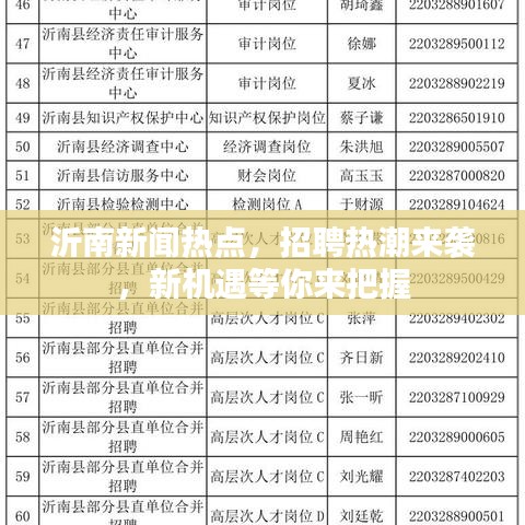 沂南新聞熱點，招聘熱潮來襲，新機遇等你來把握