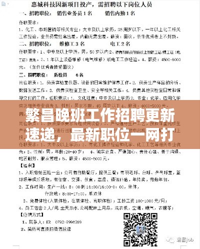 繁昌晚班工作招聘更新速遞，最新職位一網(wǎng)打盡