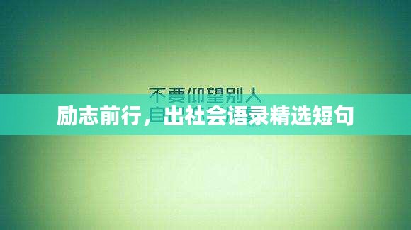 勵(lì)志前行，出社會(huì)語(yǔ)錄精選短句