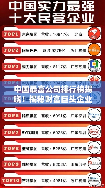 中國最富公司排行榜揭曉！揭秘財(cái)富巨頭企業(yè)