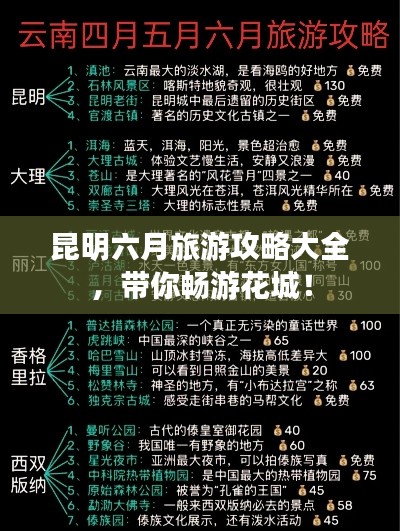 昆明六月旅游攻略大全，帶你暢游花城！