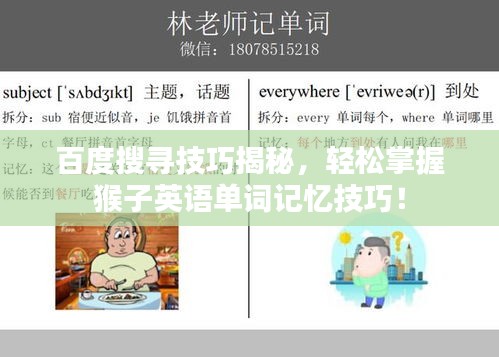 百度搜尋技巧揭秘，輕松掌握猴子英語(yǔ)單詞記憶技巧！