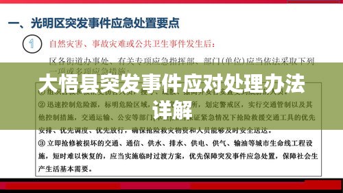大悟縣突發(fā)事件應(yīng)對(duì)處理辦法詳解
