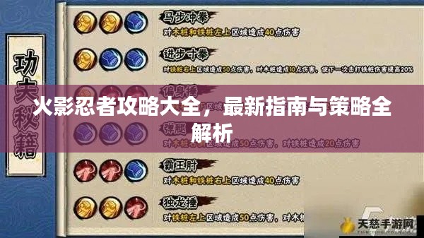 火影忍者攻略大全，最新指南與策略全解析