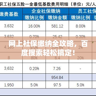 網(wǎng)上社保繳納全攻略，百度搜索輕松搞定！